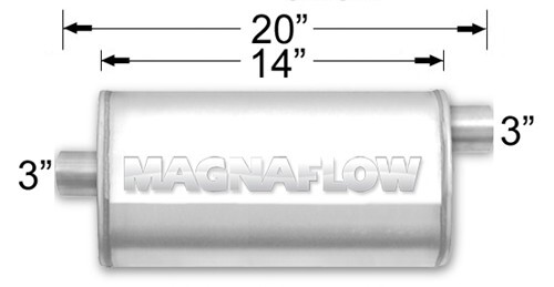 MAGNAFLOW 12229 5/" x 8/" UNIVERSAL Oval SS Muffler Satin Finish 3/" In//Out