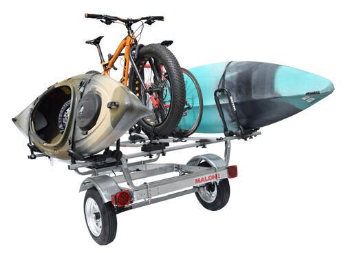 Malone MicroSport Trailer for 2 Fat Bikes and 2 Kayaks - 800 lbs Malone  Kayak Trailer MPG461KB