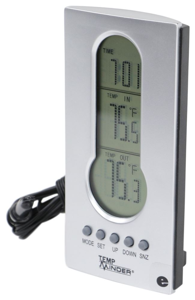 TempMinder Indoor and Outdoor Thermometer with Clock Digital LCD