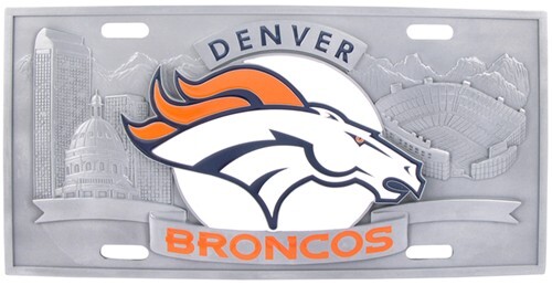 Denver Broncos Plastic License Plate Frame Full Color FAST USA SHIPPING