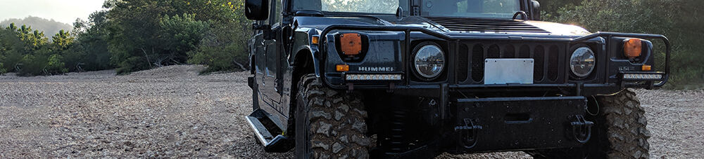 Close up of Hummer on a beach.