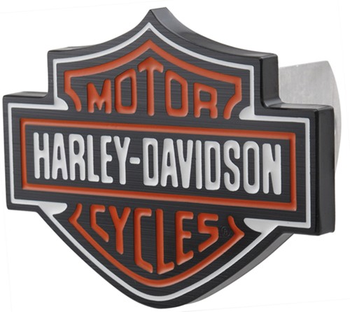 Harley-Davidson 3D Black /& Orange Bar /& Shield Trailer Hitch Cover Plug