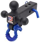 Patriot Hitches 4-Way 3-Ball Mount for 2-1/2" Hitches - The Captain - 30K - Blue Accent