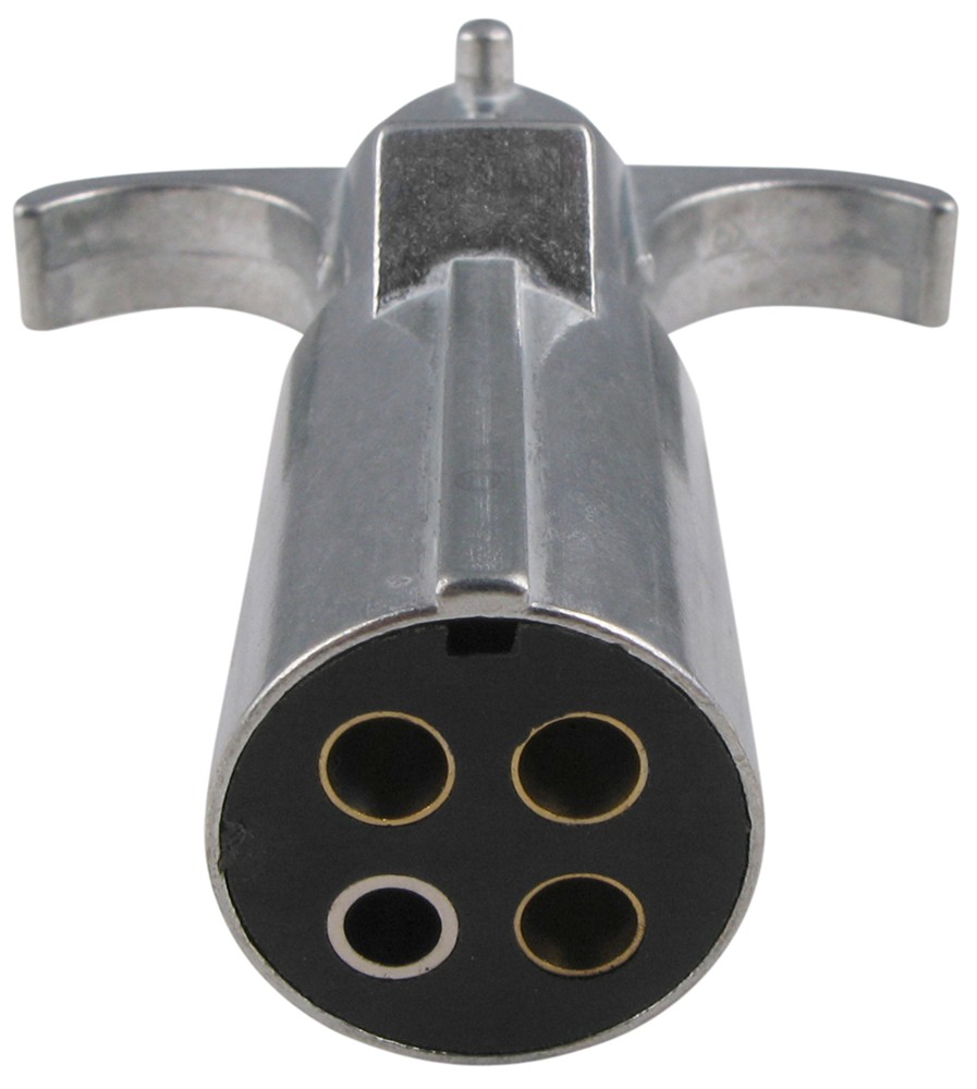 Pollak Heavy-Duty, 4-Pole, Round Pin Trailer Wiring Connector - Metal