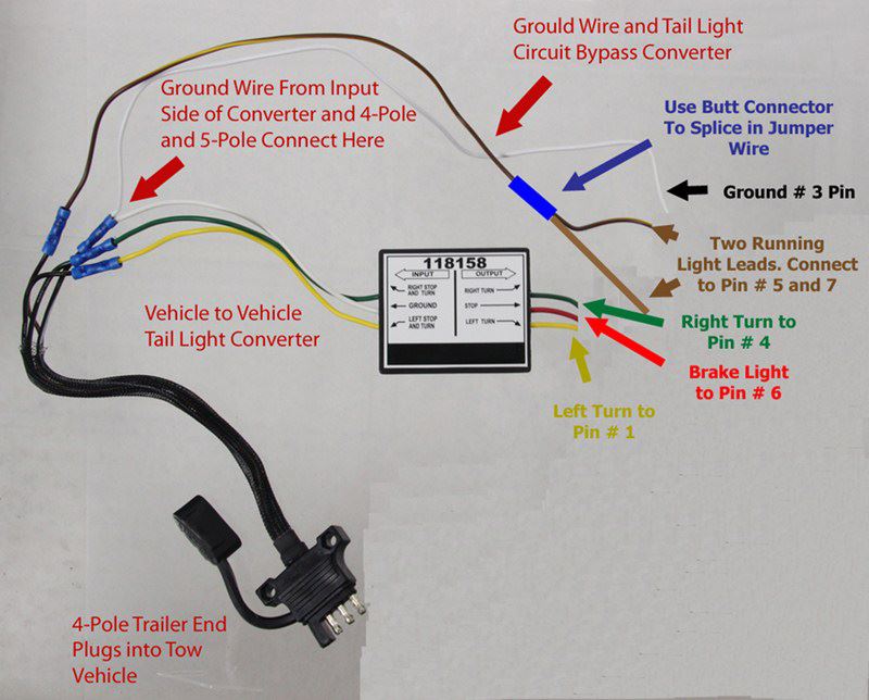 Using Tail Light Converter To Attach Bike Rack With Euro ... 4 flat trailer wire diagram 