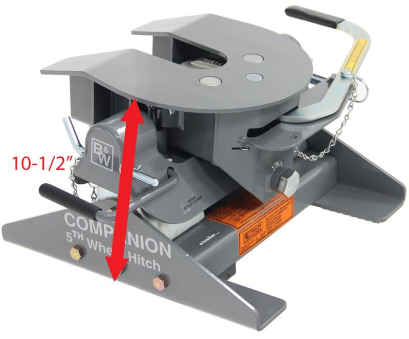Height of the B and W Flat Bed Fifth Wheel Hitch part ...