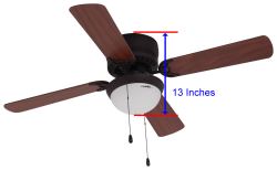 42 Hugger Style Rv Ceiling Fan With Light Kit For Rvs Brushed Chrome