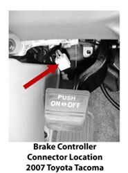 Location of Trailer Brake Controller Port on a 2007 Toyota Tacoma with