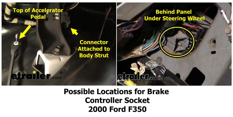 Locating Brake Controller Connector on 2000 Ford F350 | etrailer.com