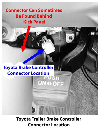 Location of Brake Controller Connector in 2010 Toyota Land Cruiser