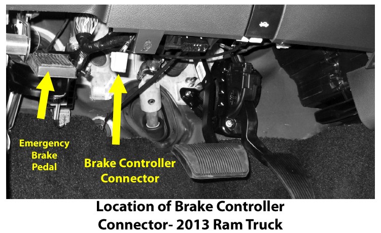 Location of Brake Controller Connector on 2012 Ram Truck | etrailer.com