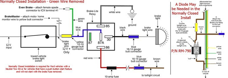 Installation Instructions for Roadmaster Brake Lite Relay ... wiring diagram for trailer tail lights 