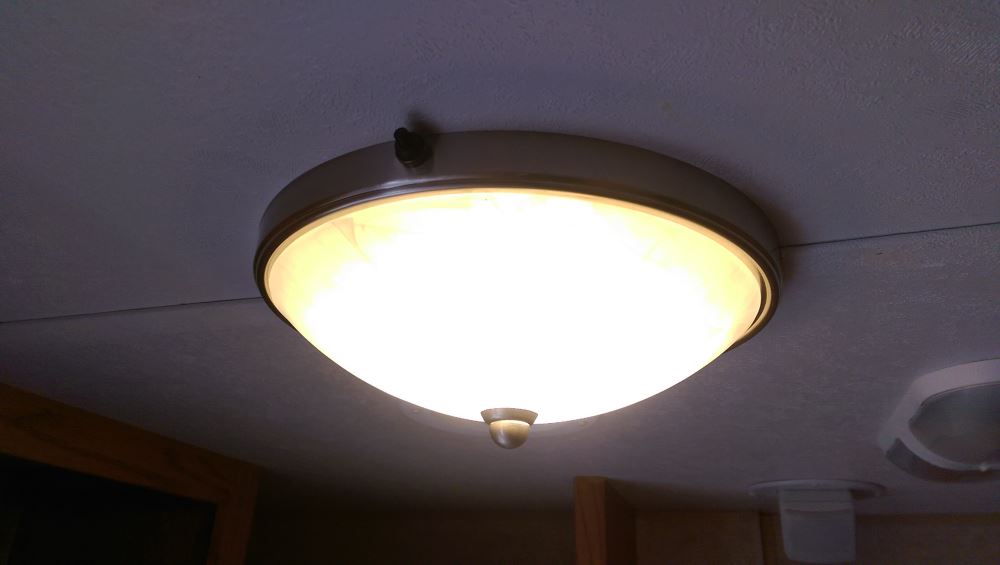 Gustafson Rv Ceiling Light W Glass Shade Satin Nickel 10 Led
