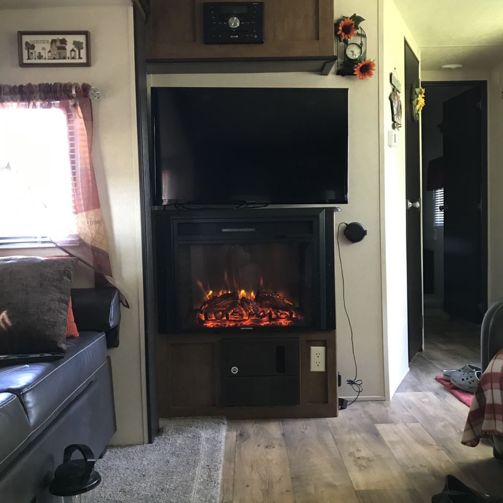Greystone 26 Electric Fireplace With Logs Recessed Mount