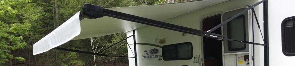 RV awning extended.