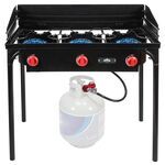 Hike Crew 3 Burner Portable Outdoor Cooking Stove - Cast Iron - 225,000/h Btu
