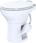 Seaflo Ceramic RV Toilet - Standard Height - Gravity Flush - Foot Pedal - White
