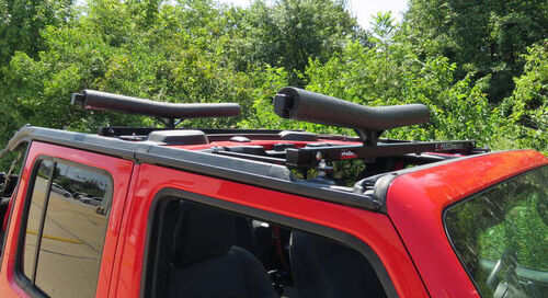 Exposed Racks Roof Rack for Jeep JL Soft Top - Square Bars - Steel - Black  Exposed Racks Roof Rack ER87FR
