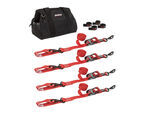 SpeedStrap UTV / ATV Tie-Down Kit w/ Snap Hook & Soft Tie - 1-1/2" W x 10' L - Red - Qty 4
