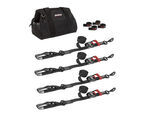 SpeedStrap UTV / ATV Tie-Down Kit - Snap Hook & Soft Tie - 1-1/2" W x 10' L - Black - Qty 4