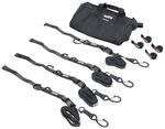 SpeedStrap Motorcycle / ATV Tie-Down Kit w/ Snap S-Hook & Soft Tie - 1" x 10' - Blk - Qty 4