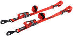 SpeedStrap Ratchet Tie-Down w/ Snap Hooks & Soft Tie, 1-1/2" x 10' - 1,333 lb - Red - Qty 2