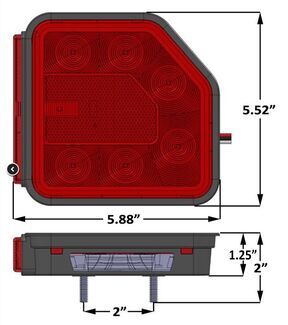 LED Combination Trailer Tail Light - Submersible - 7 Function - 18