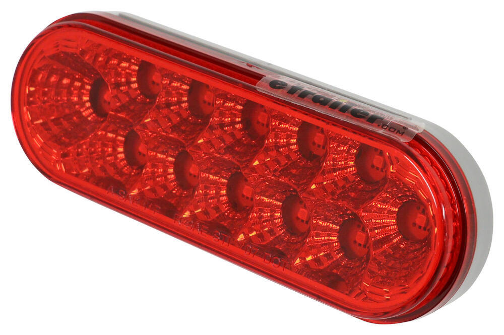 Miro Flex Led Trailer Tail Light Stop Turn Submersible Miro Flex Led Trailer Tail Light Stop Turn Submersible 12 Diodes Oval Red Lens Optronics Lights Stl22rb