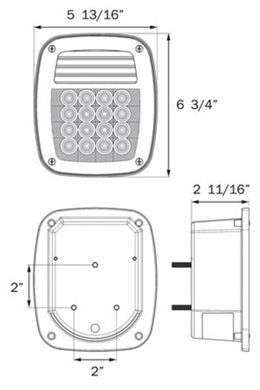 Jeep-style Led Combination Trailer Tail Light