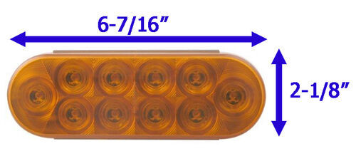 Amber Optronics STL72CABP Clear Lens and Diodes 6 Oval Sealed LED Light 