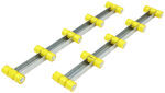 Tie Down Roller Bunks for Boat Trailers - 5 Rollers Each - Amber Poly - 4' Long