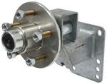 Tie Down Spare Tire Mount with Removable Torsion Spindle and 5 on 4-1/2 Hub - Galvanized