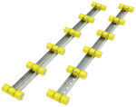 Tie Down Roller Bunks for Boat Trailers - 6 Rollers Each - Amber Poly - 5' Long
