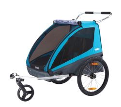 Thule Coaster XT Bike Trailer and Stroller in blue. 