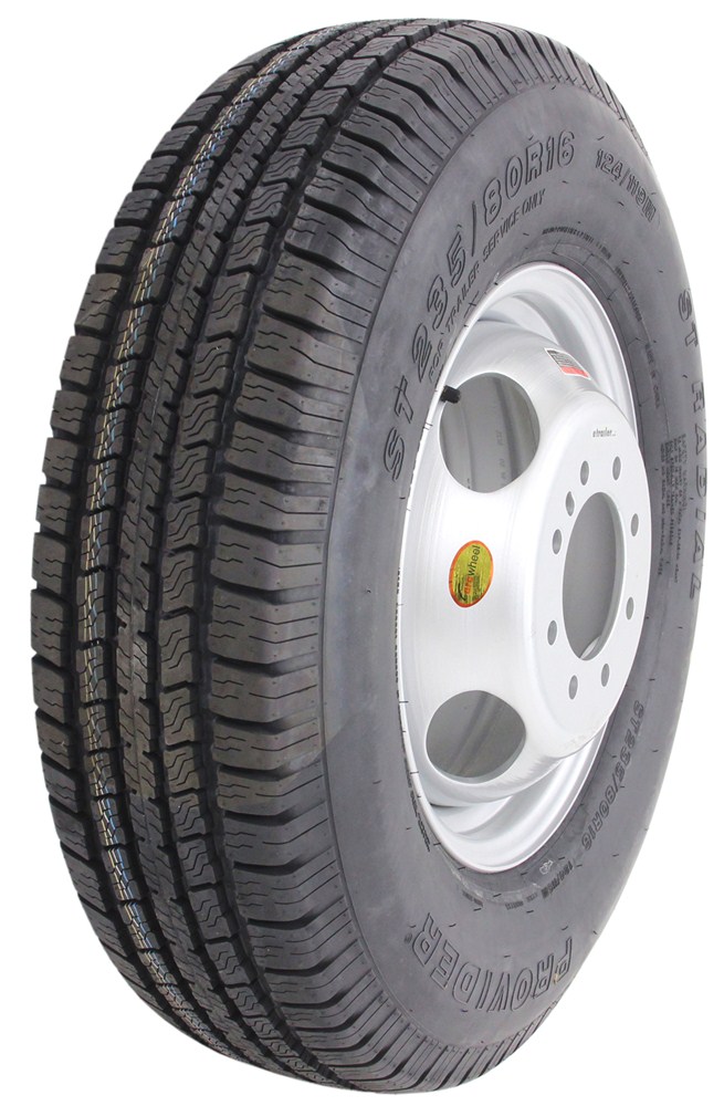Tires Best Price >> Provider ST235/80R16 Trailer Tire w/ 16" Silver Dual Wheel - Offset - 8 on 6-1/2 - LR E ... Tires Best Price >> Provider ST235/80R16 Trailer Tire w/ 16" Silver Dual Wheel - Offset - 8 on 6-1/2 - LR E ...