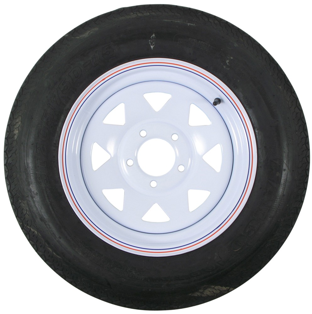 ST205/75-D15 Bias Trailer Tire with 15" Steel Wheel - 5 on 4-3/4 - Load 15 Inch 5 On 4.75 Trailer Wheels