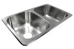 Double Bowl RV Kitchen Sink - 27" Long x 16" Wide - Stainless Steel - Undermount