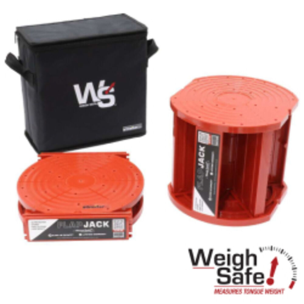 Weigh Safe Flap Jack Folding RV Stabilizing Blocks in Red.