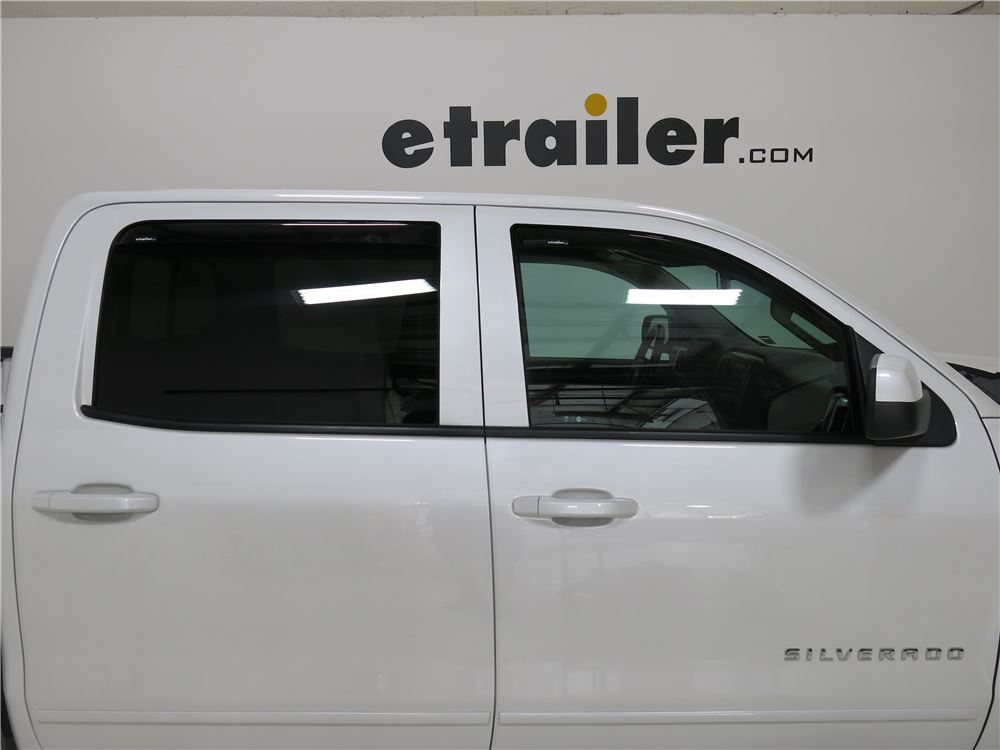2017 Chevrolet Silverado 1500 WeatherTech Side Window Air Deflectors with Dark Tinting - Front 2017 Chevrolet Silverado 1500 Side Window Deflectors