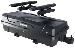 Yakima EXO Swing Away ski and snowboard carrier w/ enclosed cargo carrier.