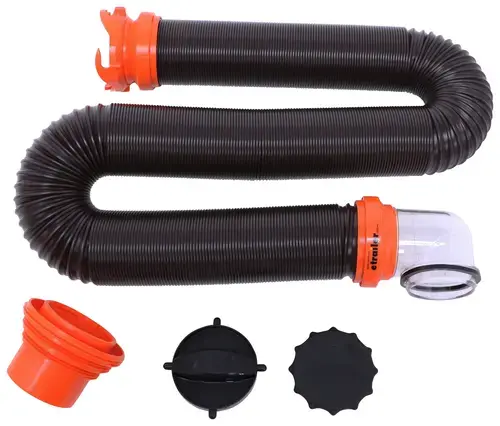 Camco-RhinoFLEX-RV-Sewer-Hose-w-Swivel-Fittings,-4-in-1-Adapter,-and-Storage-Caps-15'-Long