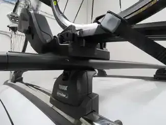 Bike mounted on roof rack