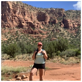 Casey on a hike in the desert.