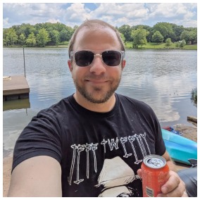 Chris hanging out by the lake.