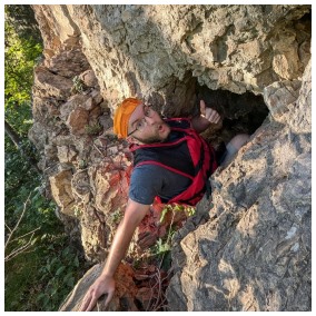 John rock climbing.