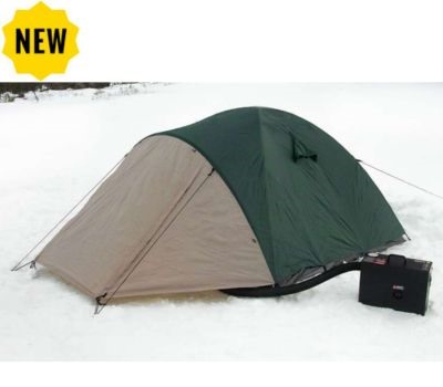 Autoterm Travelbox 2.0 Heater being used with a tent.