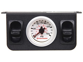 Dual Function Air Spring Control Panel - Electric - Metal - White Face.