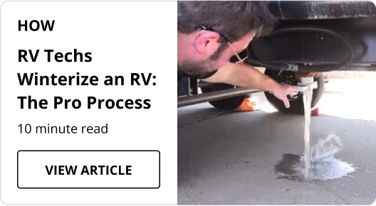 How RV Techs Winterize an RV Article.